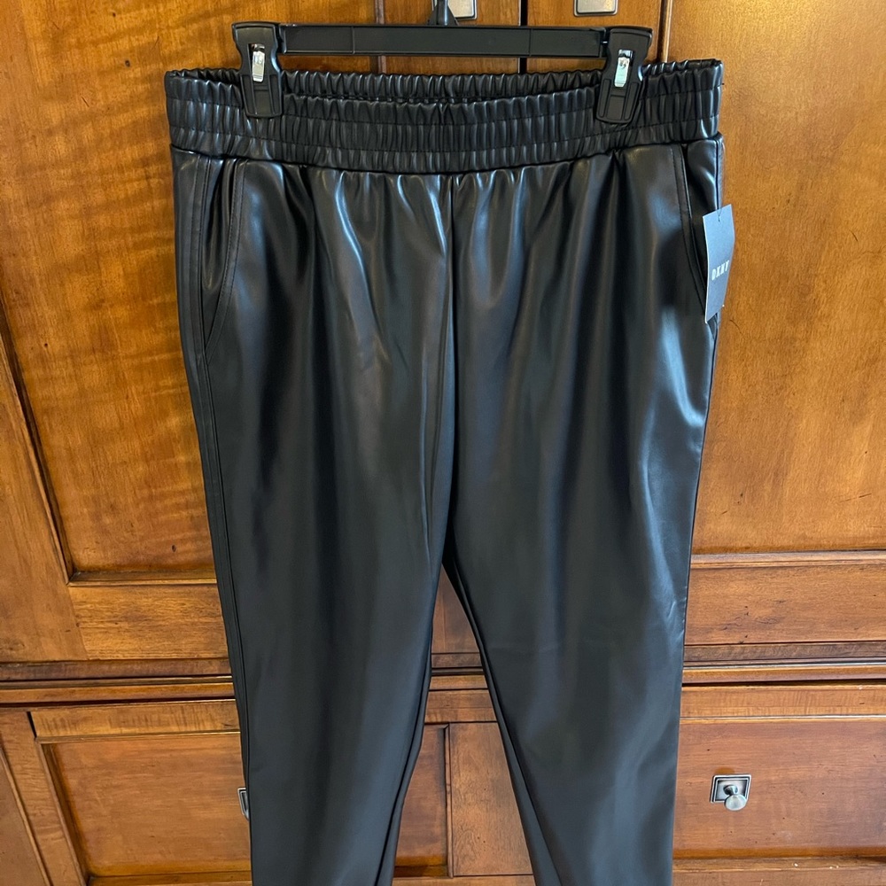 DKNY Faux Leather Joggers